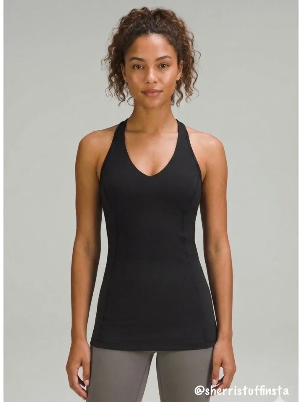 Like New Lululemon Push Your Limits Tank Top Black Built-In Shelf Bra 8